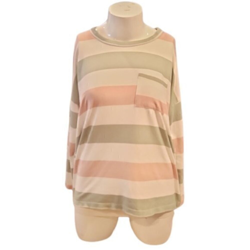 [Entro] Striped Long Sleeve Top - Size L